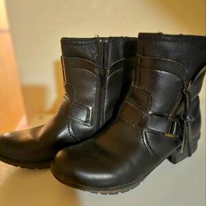 Black ankle boots with zipper